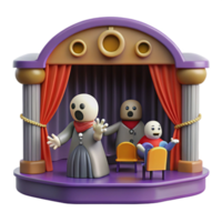3D Puppet Show Characters on Stage png