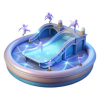 Water Park Fun with Slide and Pool png