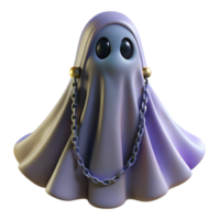 Cute Ghost with Chain and Golden Ornaments png
