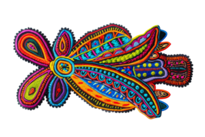 Vibrant multicolored abstract design with intricate patterns and vivid colors. Perfect for modern art lovers and creative projects. png