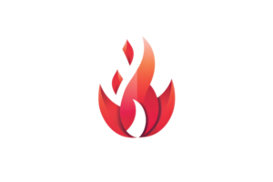 abstrakt Flamme Logo im Orange und rot Farbtöne, symbolisieren Energie, Hitze, und Verbrennung. Ideal zum Marke, Design Projekte, und kreativ Konzepte. png