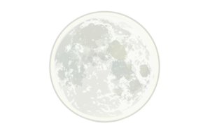 Bright full moon with clear crater details against a black background, ideal for astronomy or night sky themed projects. png