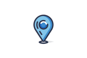 illustration of a blue location pin icon symbolizing navigation, map pointer, or GPS. Ideal for maps, directions, and travel concepts. png