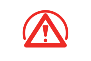 Red warning triangle with exclamation mark inside, indicating caution, alert, or danger. Suitable for safety and hazard-related content. png
