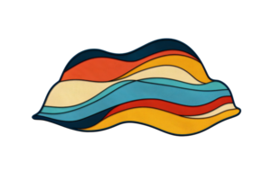Abstract colorful wave pattern with vibrant colors in a flowing design, perfect for modern art, backgrounds, and creative projects. png