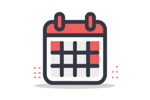 icon of a calendar with marked dates, perfect for scheduling and planning tasks, events, and deadlines. png