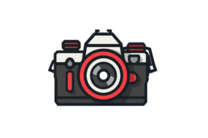 illustration of a classic camera with lens. Perfect for photography, media, and technology-related projects. png