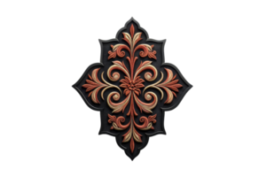 Elegant ornamental design with intricate patterns in black and gold, perfect for decoration, art projects, or graphic design use. png