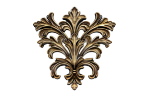 Intricate vintage ornamental design element in gold hues, ideal for decorating and enhancing the elegance of various art projects. png