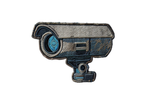 Hand-drawn security camera illustration, highlighting surveillance and safety, ideal for security-related content and design projects. png