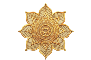 Steampunk-inspired floral clock face featuring intricate gold detailing and unique mechanical design, symbolizing vintage elegance and innovation. png