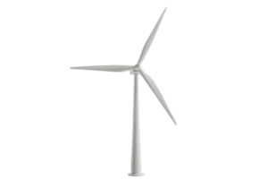 A high-resolution image of a modern wind turbine in isolation on a transparent background. showcasing renewable energy technology and sustainability. png