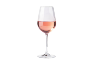 Elegant glass of rose wine with a clear background, showcasing the delicate color and sophisticated appeal of the beverage. png