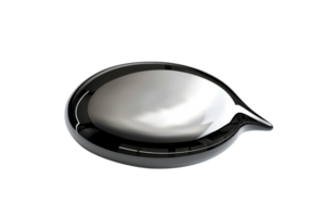 Modern, sleek silver object with smooth surface, black border, and abstract design on a transparent background. isolated and futuristic. png