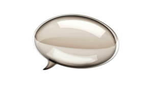 Glossy 3D speech bubble isolated on a transparent background. Perfect for chat icons, messaging apps, and graphic design projects. png