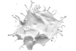 Close-up splash of white liquid isolated on a transparent background, creating a dynamic and artistic impression. png