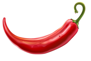 Close-up of a vibrant red chili pepper on a transparent background. Perfect for culinary, food, and health-related projects. png