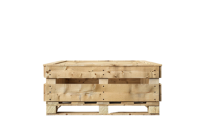 Wooden pallet isolated against a transparent background. perfect for warehouse and shipping related images or industrial concepts. png