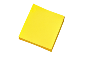 Stack of yellow sticky notes on a transparent background. Perfect for office, school, and organizational concepts in a minimalist design. png