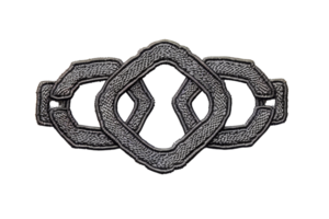 Intricate metallic decorative ornament with geometric design, ideal for enhancing visual appeal in various design projects and artistic creations. png