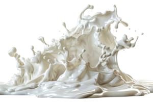 High-speed capture of a big milk splash, displaying energy and texture. Ideal for concepts of freshness and dairy product promotion. png
