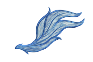 Blue and white abstract flame design, with a fluid and dynamic shape, ideal for artistic and creative projects. png