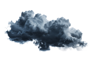 Dark storm cloud isolated on transparent background. Perfect for weather-related designs, concepts of gloom, rain, or stormy atmosphere. png