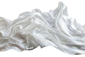 Luxurious white silk fabric with soft, flowing folds and a smooth texture perfect for fashion, interior design, and elegant backgrounds. png