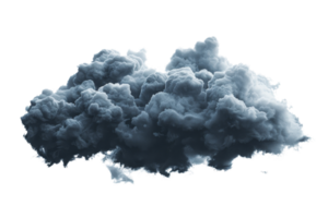 Isolated dark cloud with dramatic texture, perfect for weather, nature, and atmospheric themed stock images and design projects. png