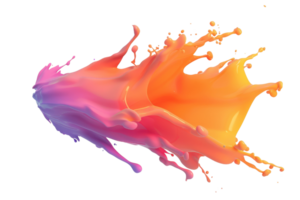 Vibrant abstract paint splash in bright colors, capturing movement and artistic creativity. Perfect for artistic and design purposes. png