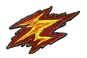 Dynamic illustration of a vibrant, fiery lightning bolt symbol against a transparent background, representing power and energy. png