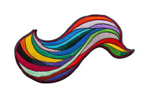 Vibrant multicolored abstract wave art on a transparent background. showcasing dynamic flow and creative design. png