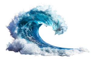 High-resolution image of a powerful ocean wave in mid-splash, capturing the dynamic energy and beauty of the sea for nature themes. png