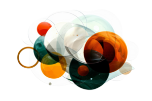 Abstract geometric art with colorful overlapping shapes creating a dynamic modern composition, perfect for creative projects and designs. png