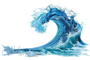 A dynamic and powerful ocean wave captured in mid-motion, presenting a stunning display of nature's raw and untamed energy. png