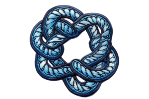 Intricate blue knot design symbolizing unity and strength, perfect for artistic and decorative purposes. png
