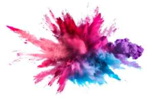 Vibrant explosion of colorful powder, creating a dynamic and energetic visual effect. Perfect for backgrounds, art, and creative design projects. png