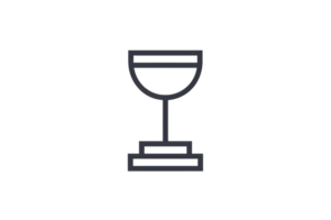 A glass cup with a stem is shown on a white background. The cup is a symbol of celebration and achievement png