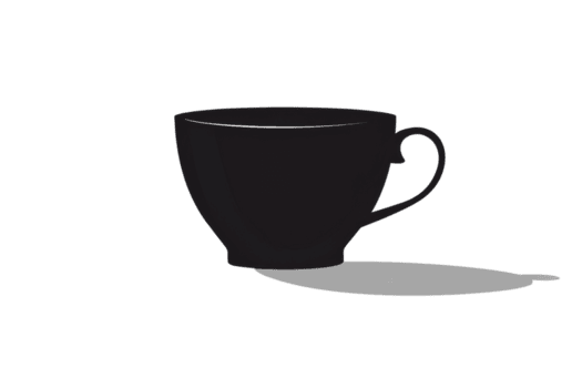 uma Preto café copo com uma lidar com senta em uma branco fundo png