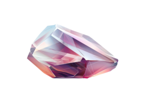 A large, pink crystal is shown on a white background. The crystal is cut into a triangular shape, and its edges are sharp and jagged. Scene is one of mystery and intrigue png