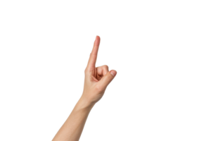 A hand pointing up with a finger on the number 1. Concept of importance and emphasis, as if the finger is trying to draw attention to something png