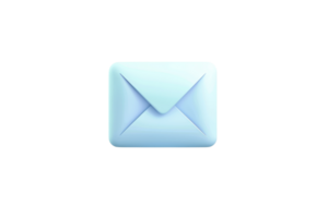 A blue envelope with a white background. The envelope is open and the paper inside is folded png
