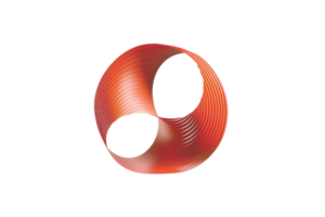 Modern abstract red circular shape with intricate design, isolated on transparent background. perfect for creative projects or graphic design. png