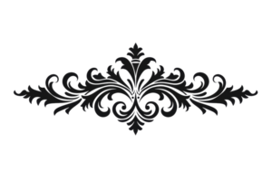 A black and white design with a floral pattern. The design is ornate and elegant. It is a decorative border that can be used to enhance the appearance of a piece of artwork or a design png