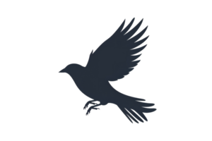 Silhouette of a bird in flight, capturing the essence of freedom and grace against a minimalistic backdrop. png