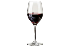 elegante vino vaso lleno con rojo vino, aislado en un transparente antecedentes. Perfecto para comida y bebida conceptos. png