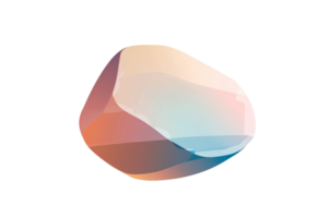 Colorful, polished gemstone with smooth edges, displaying vibrant hues, isolated on a transparent background. perfect for jewelry and minerals. png