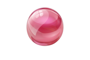 A pink ball with a shiny surface. The ball is round and has a reflective surface. It is placed on a white background png