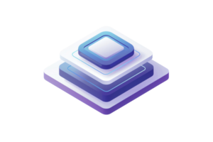 A stack of blue squares on a white background. The squares are of different sizes and are stacked on top of each other. Concept of organization and structure png