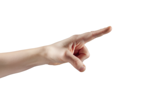 A hand pointing to the right. The hand is on a white background. The hand is the main focus of the image png